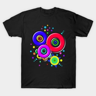 Circles and Rings that Pop with Color (includes cute sticker set) T-Shirt